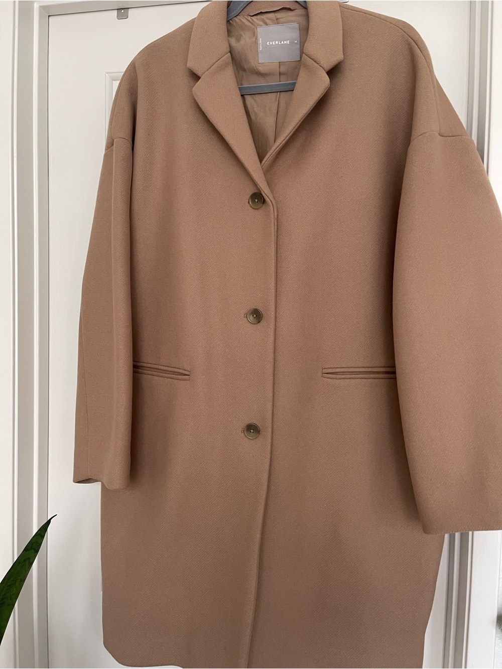 Everlane Women's Tan Single-Breasted Pea Coat